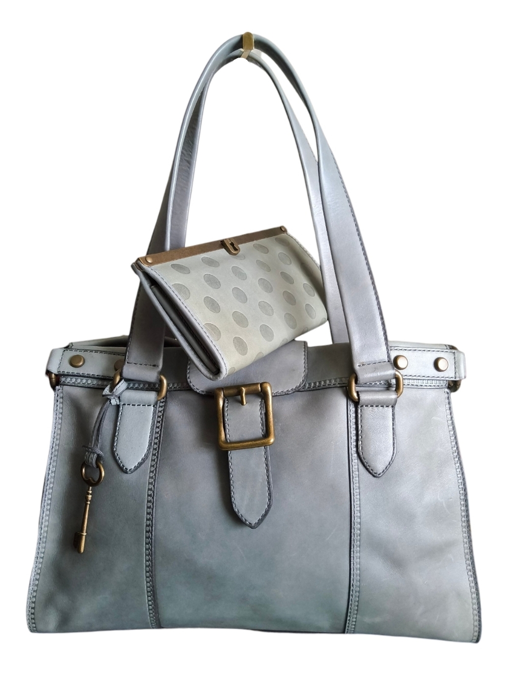Fossil Vintage Revival East West Satchel and Wallet SET - Heirloom Leather
